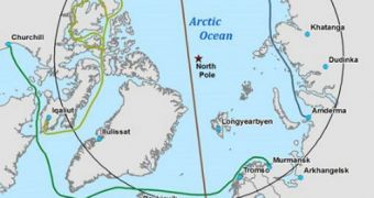 These are the current shipping routes around the Arctic