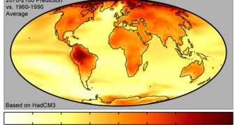 This map indicates the expected effects of global warming by 2100