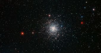 This is a close-up photo of the Messier 107 globular star cluster, located some 21,000 light-years away from Earth