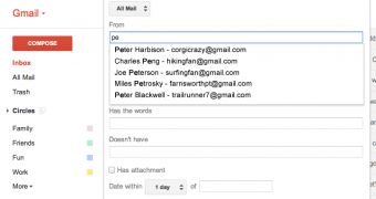 Advanced Search autocomplete in Gmail
