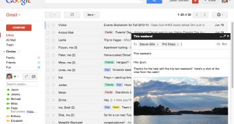 The new Compose window in Gmail