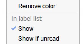 The new label edit menu in Gmail
