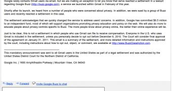 The email Google sent to all US Gmail users