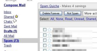 73 messages in the Spam folder. All of them have arrived today...