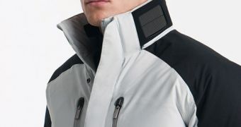 A solar-powered jacket to recharge your gadgets. Even iPods.