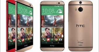 HTC One (M8) in Gold and Red