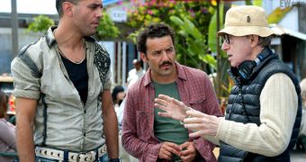 Director Woody Allen seen on the set of his latest movie, “Blue Jasmine”