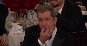 Mel Gibson cheers on for good friend Jodie Foster at the Golden Globes 2013