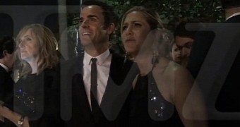 Jennifer Aniston and Justin Theroux leave for the Golden Globes 2015 afterparty