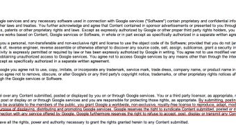 Google Docs & Spreadsheets Terms Of Service