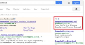 Google ads point to fake Snapchat installers