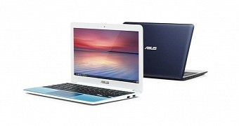 ASUS C201 Chromebook in black and white