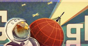 Google's first manned space flight doodle