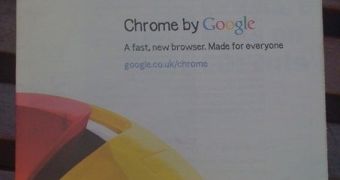 Google Chrome's ad in the Metro UK daily