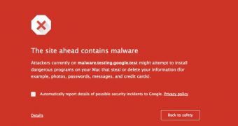 New phishing warning page in Chrome Dev and Canary