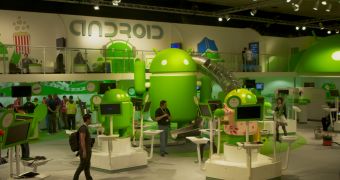 Google's Android stand at the MWC