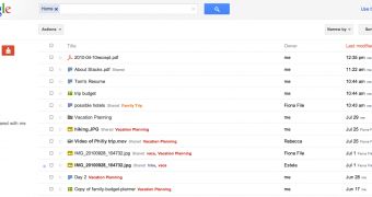 The redesigned Google Docs document list