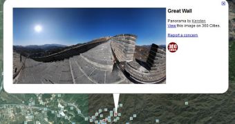 A 360 degree photo preview in Google Earth