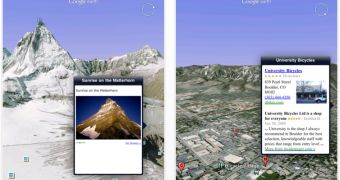 Examples of Google Earth running on iPad