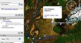 Google Earth showing Villa O'Higgins
