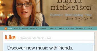 iLike can be accessed through the musician's website