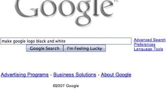 This is how the black and white Google page looks
