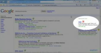 The infected link displayed on the SERP