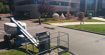 Android statues at Google's Mountain View headquarters