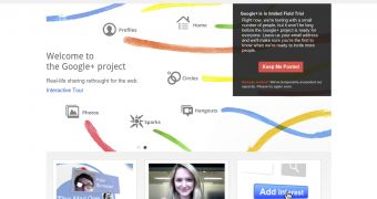The Google+ homepage