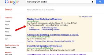 Newsletter ads in Google