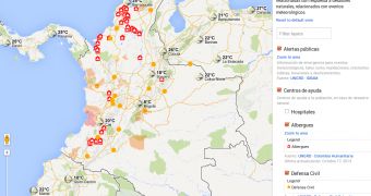 The Colombia crisis response map