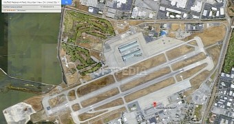 The Moffett Airfield via Google Maps