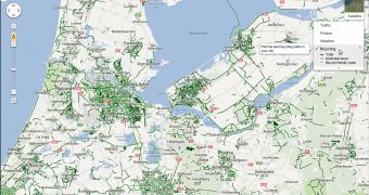 Biking data in The Netherlands in Google Maps