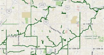 Some of the new bike trail data on Google Maps