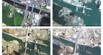Google Maps updated satellite imagery for the areas affected by the tsunami
