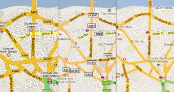 London in the new Google Maps