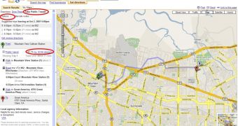 Google Maps transit feature