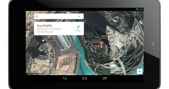 Google is reluctant to show us Maps on iPad, so they're showing it on an Android tablet