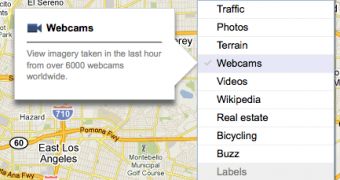 The Google Maps interface in testing