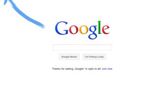 Google+ was advertised on the Google homepage last week