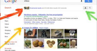 Personal search results in Google Search