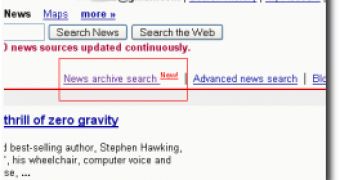 The recently added Archive Search