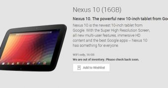 Nexus 10 is out of inventory in Google Play Store