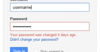 Old password notification for Google Accounts