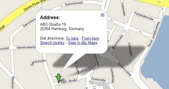 Google Maps showing Google's Hamburg office