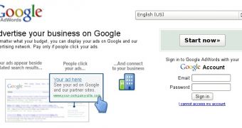 The Google AdWords Sign Up page