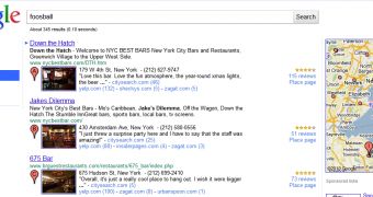 An example page for Google Places Search