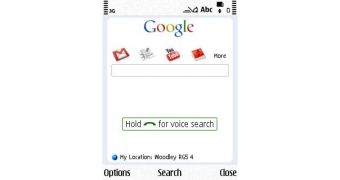 Symbian Search app (screenshot)