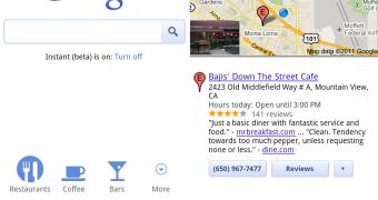 The new Google mobile homepage with Places integration