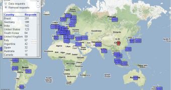 The map of data and removal requests Google receives from governments